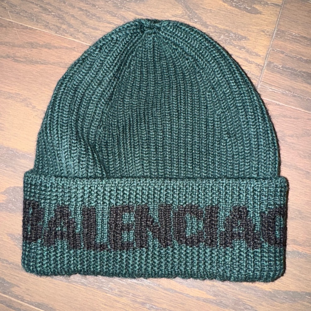 Balenciaga Green Knit Beanie
